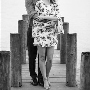 Cream and Maroon floral mini-dress